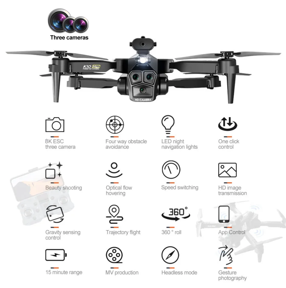 K10 Max Pro: Dron 4K con GPS y Evitación Inteligente